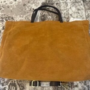 ITALIAN SUEDE HANDBAG Camel